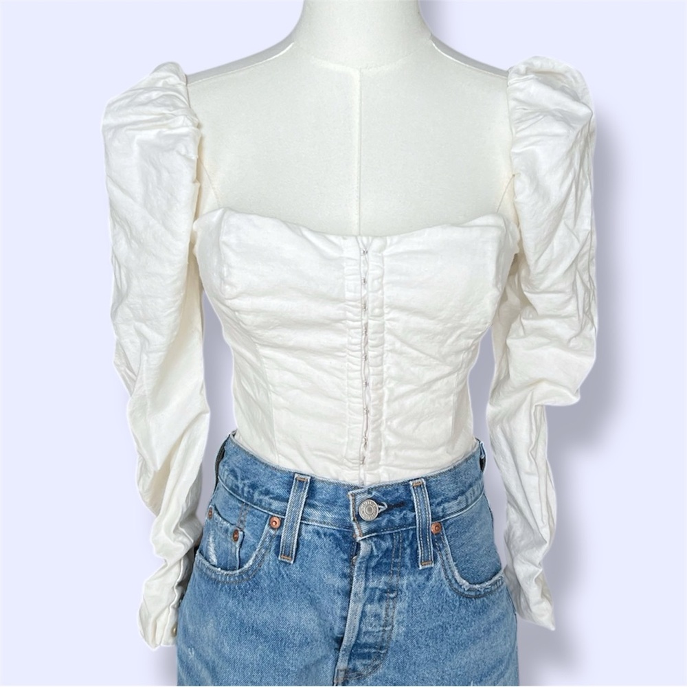 LPA White Puff Sleeve Blouse